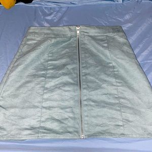 forever 21 zip-front blue skirt size US large